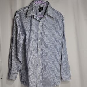 Jos. A. Bank Classic Blue and White Striped Dress Shirt